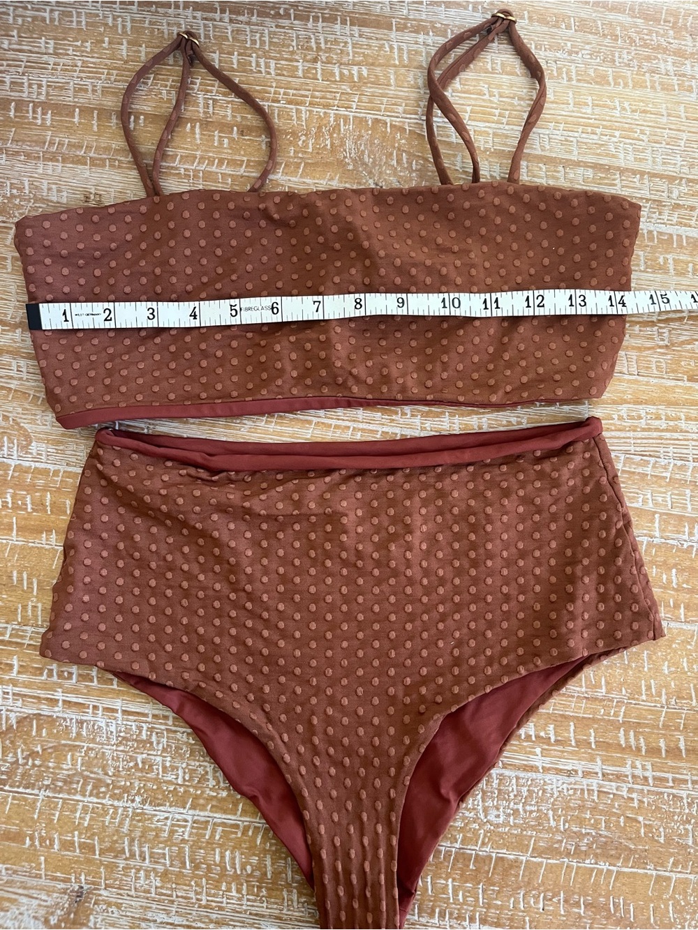 l*space On the Dot Texture Rebel Bikini Set in Tobacco - Picture 6 of 8